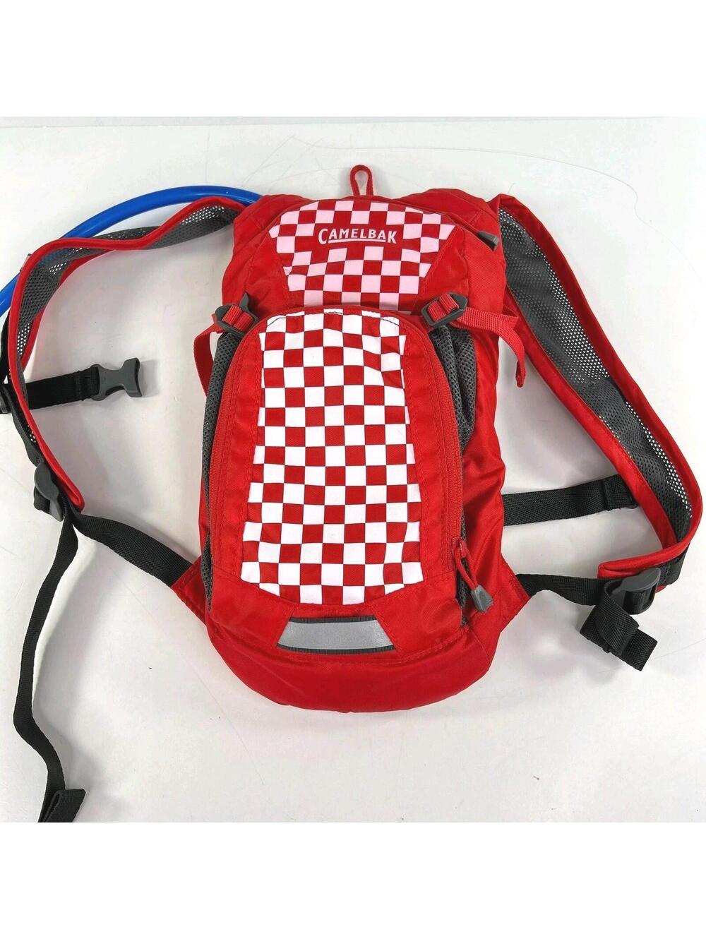 CamelBak Mini M.U.L.E. Kids Hydration Backpack Racing Red Checkered 1.5 L 50oz